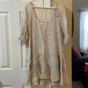 Tan Linen Easel Tunic shirt